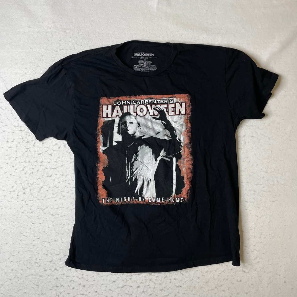 Halloween‎ John Carpenter Graphic T-Shirt Mens L Michael Myers Horror Movie Tee